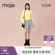 Maje Outlet春秋女装时尚黄色长袖打底针织衫毛衫上衣MFPPU00550