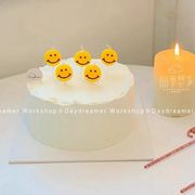 笑脸生日蛋糕蜡烛5个 创意开心微笑脸可爱卡通蜡烛派对装饰用品