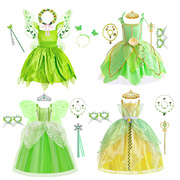 女童绿色小精灵连衣裙，奇妙仙子小叮当扮演服装cosplay仙女裙演出