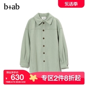 b+ab女装大衣秋冬灯笼，袖大衣毛呢，外套8f0139s