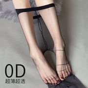 一线裆0d超薄丝袜女夏季无痕连裤袜防勾丝不掉档脚尖透明性感黑丝