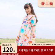 女童连衣群夏装2024洋气纯棉儿童花色裙子薄款夏季大童公主裙