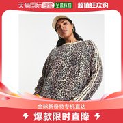 香港直邮潮奢 adidas 女士adidas Originals Plus 全豹纹棕色毛衣