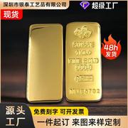 仿真金条1000g瑞士金条中国黄金外贸投资金块金砖道具假金条摆件
