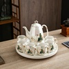 新中式轻奢茶具水具套装杯子水杯家用客厅茶杯陶瓷带托盘结婚乔迁