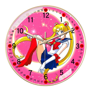 轻奢客厅挂钟美少女战士儿童公主卡通钟表准时自动对时电波钟定制