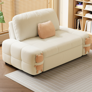 折叠沙发床两用2024年小户型网红款1.2单人奶油风多功能沙发
