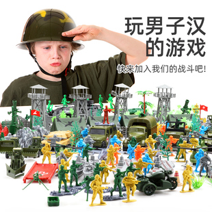 jeu600只军事小兵人，模型玩具兵沙盘战争，兵团塑料人偶场景套装男