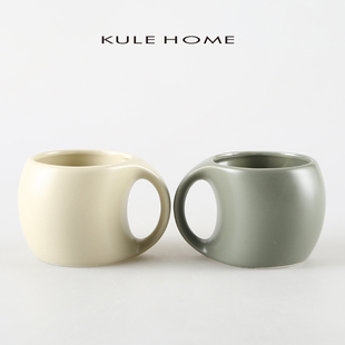 KULE HOME 马克杯高颜值家用陶瓷喝水杯子小众设计咖啡杯创意水杯