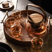 花茶壶套装英式北欧风格玻璃，加热花茶杯，花果茶煮茶茶壶下午茶茶具