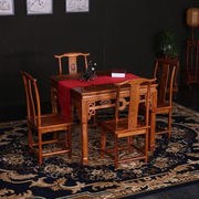 杜洛尼中式全实木八仙桌榆木餐桌椅组合仿古小方桌明清古典酒