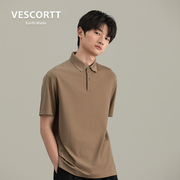 vescorttproviscose®再生环保系列，夏季男款透气短袖polo领t恤衫