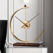 轻奢台式座钟客厅艺术，复古钟表纯铜摆件台式装饰现代简约桌面台钟