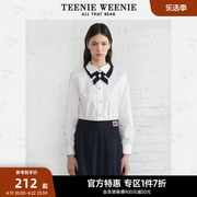 TeenieWeenie小熊奥莱白色衬衫女简约衬衣学院风设计感甜美风女装