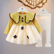 婴儿童装女宝宝秋季连衣裙，洋气公主裙两件套装，1-3岁秋装2女童衣服
