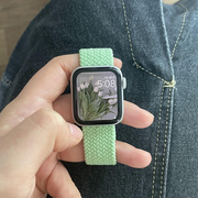 适用苹果手表带编织iwatch123456se弹力尼龙创意个性潮男女款