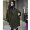 军绿色毛呢外套女2023年秋冬季韩版加厚显瘦小个子堆堆领大衣