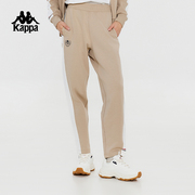 kappa卡帕复古休闲裤2024女运动裤，针织长裤小脚卫裤k0e22ak01