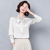 品牌e6603真丝衬衫女2022秋袖装款韩版职业，修新身衬女士长衣桑蚕