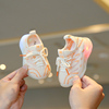 春夏季宝宝鞋子婴儿软底，学步鞋1一2岁女童椰子鞋透气运动网鞋带灯