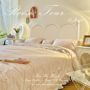 法式奶油风床白色1.8m双人床，现代简约实木床，北欧复古床主卧公主床