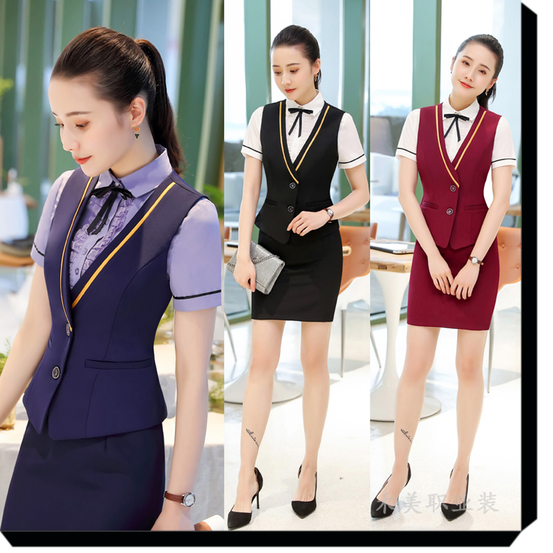 2019 summer new pattern Business Suits suit temperament Vest Dress Stewardess uniform Beautician hotelin the Women's clothing/Boutique , Set/Student uniforms/Work uniforms , Career skirt suits category - from Buy2taobao.com to provide professional Taobao agent buy service