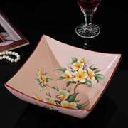 美式陶瓷果盘创意家用茶几收纳盒欧式客厅过年家用零食盘瓜子