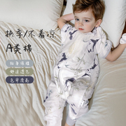 婴儿睡袋春夏薄款纯棉宝宝夏季空调房单层睡衣四季儿童防踢被神器