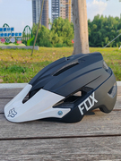 fox山地车头盔一体成型自行车，半盔速降越野通用安全帽男骑行装备