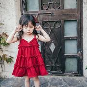 女童连衣裙夏装2022新款雪纺沙滩公主吊带裙ins风女宝宝洋气裙子