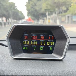 P17汽车智能OBD行车电脑GPS海拔表油耗表故障码涡轮压力仪表改装