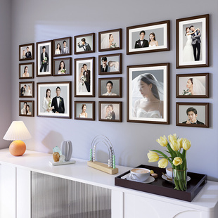 洗照片墙装饰免打孔相框，组合创意相片客厅墙面网红打印婚纱照挂墙