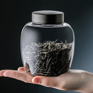 茶叶罐玻璃家用密封罐透明小瓶子储物罐收纳储存罐带盖大号玻璃罐