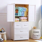双开门收纳柜儿童衣柜抽屉式宝宝，储物柜塑料婴儿整理柜子简易衣橱