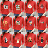 秋冬季半高领长袖t恤女装纯棉大红色上衣高中小学生9-18-30岁