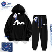 NASA男童连帽卫衣套装春秋款2024春秋款儿童女童运动服两件套