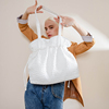 ehooo白色包包女2023年小众洋气手提轻布包大容量单肩包