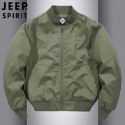 jeep吉普春秋款男夹克美式休闲工装，军旅式外套飞行棒球领中年男装