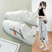 2024年夏季韩版女士休闲板鞋，舒适百搭潮流，透气网鞋平底小白鞋