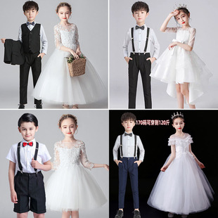 支持人儿童服花童男童女童参加婚礼，小女孩礼服公主，裙高级感结婚服