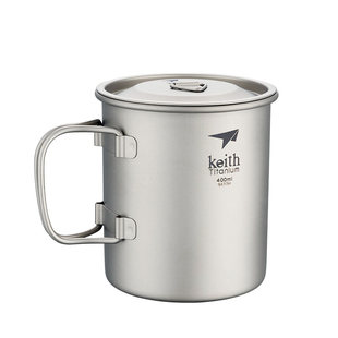 Keith铠斯户外野营野餐简约钛杯纯钛水杯子钛咖啡杯茶杯酒杯带盖