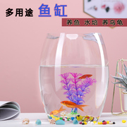 炮弹款小型圆形金鱼缸生态创意玻璃鱼缸桌面乌龟缸家用水培缸
