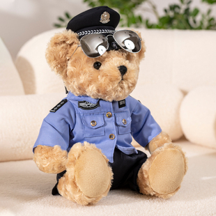 警察小熊公仔济南交警小熊，玩偶铁骑刑警毛绒，玩具泰迪熊玩偶娃娃