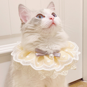 宠物猫咪口水巾猫咪围兜猫围脖蕾丝三角巾，布偶可爱脖子仙女中大型