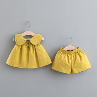 宝宝夏季洋气套装1-3岁婴儿周岁衣服2小女童可爱娃娃衫短裤两件套