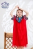 suunai.wrh夏季儿童女童童装纱裙，公主裙短袖蓬蓬红色民族风洋气