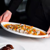 椭圆形陶瓷鱼盘纯色商用餐厅大号蒸鱼盘子中式简约加厚条形瓷盘子
