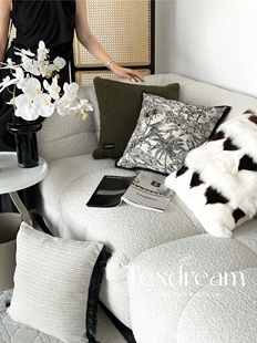 Texdream态度 水墨丛林画 轻法式复古沙发抱枕设计感简约靠垫枕套