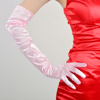 婚纱手套丝绸缎面复古新娘长款女弹性粉红圣诞红色浅粉色舞会