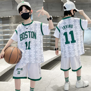儿童篮球服男童速干运动套装中大童男孩11号欧文球衣男生短袖夏季